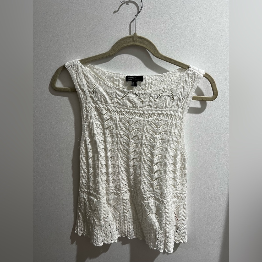 Nobody’s Child White Knit Top